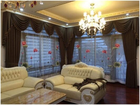 Rem vai mau nau dat ket hop voan theu cao cap trong mot can ho biet thu Vinhomes